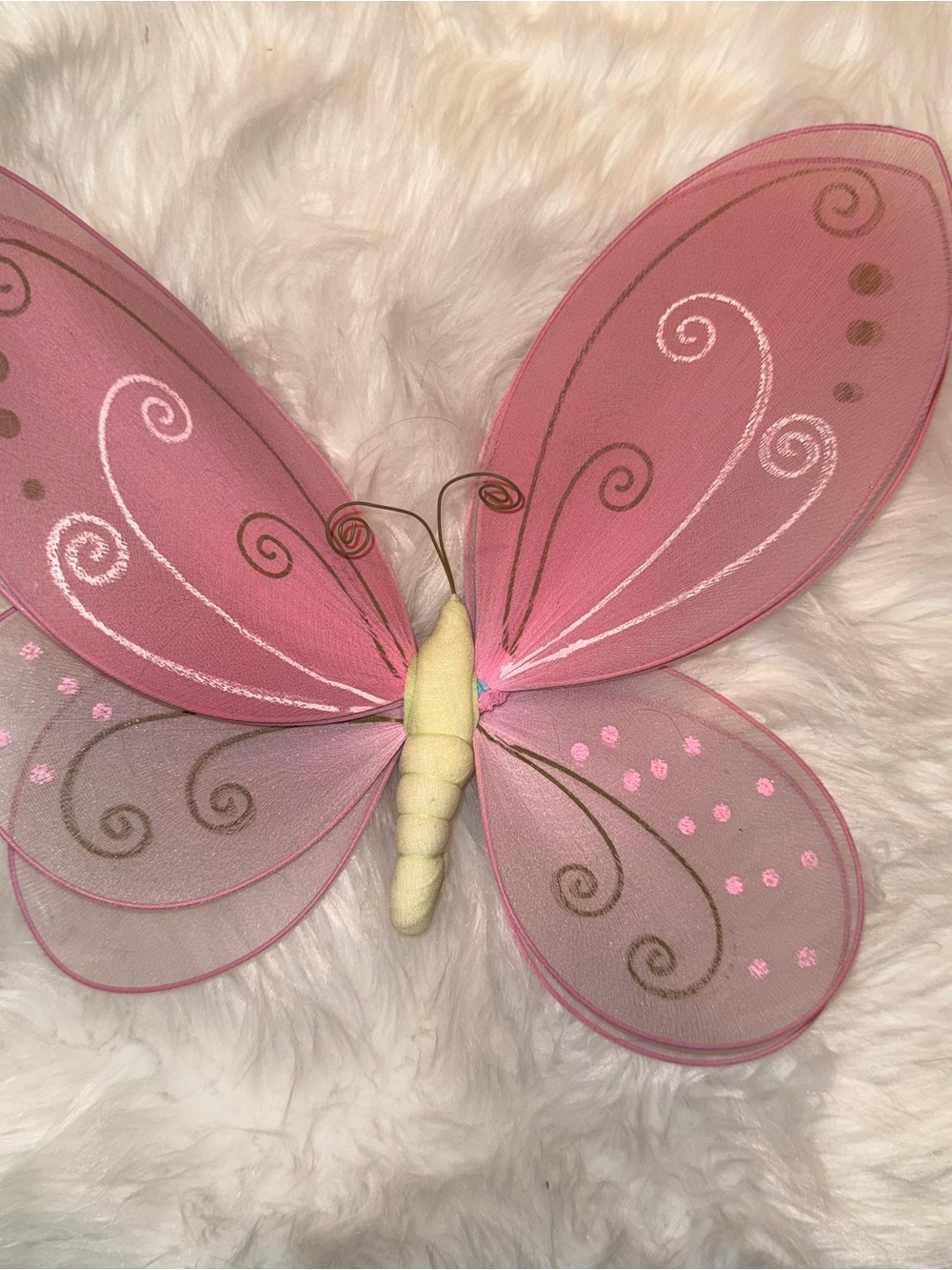 Vintage Pink Butterfly Nursery Wall Decor – 3D Fabric Wall Hanging – FairyCore